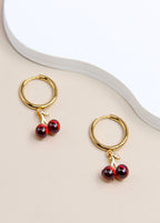 Boucles d'oreilles Cerise dorée femme