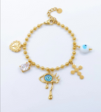 Bracelet Iris charms doré femme