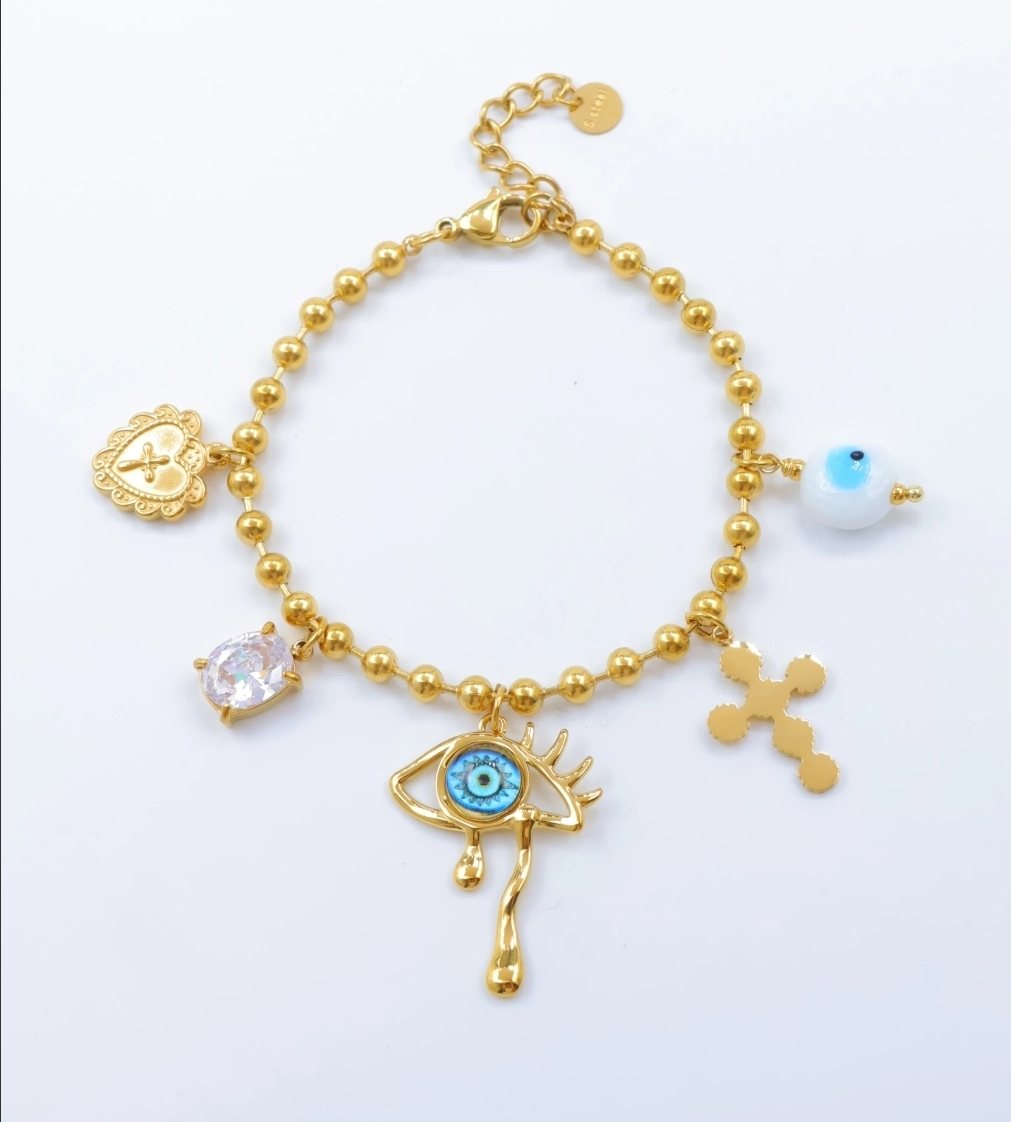 Bracelet Iris charms doré femme