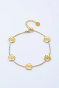 Bracelet Rosalia fleurs doré femme