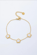 Bracelet Vera étoiles blanc doré femme