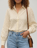 Chemise jaune pâle fleurie femme Cybelle
