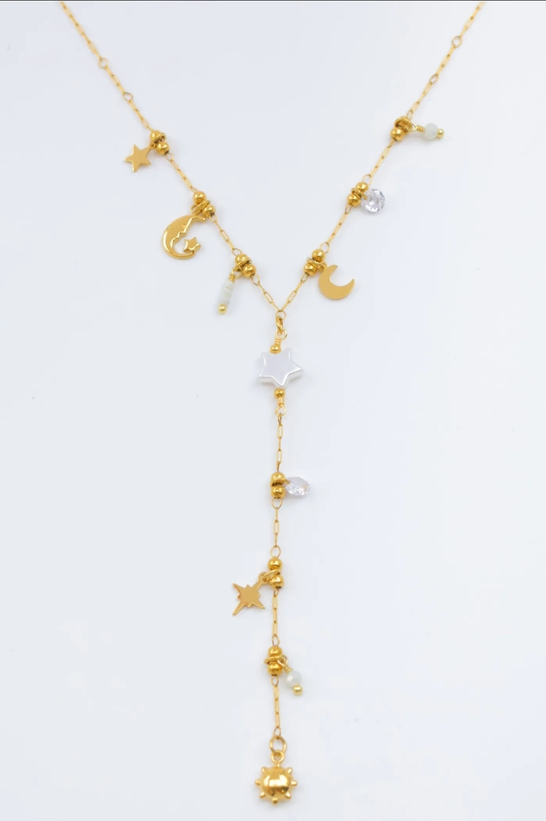 Collier Astrella lune étoile doré femme