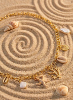 Collier corail océan doré femme