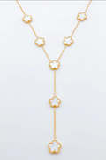 Collier Edelia fleurs blanc doré femme