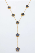 Collier Edelia fleurs noir doré femme