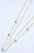 Collier Nyssa double rang œil grec doré femme