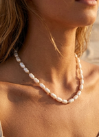 Collier Perles Éclat en acier inoxydable femme porté