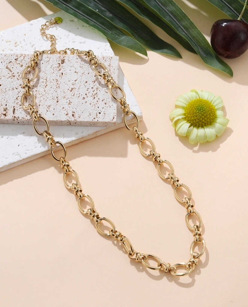 Collier Zena grosses mailles doré femme