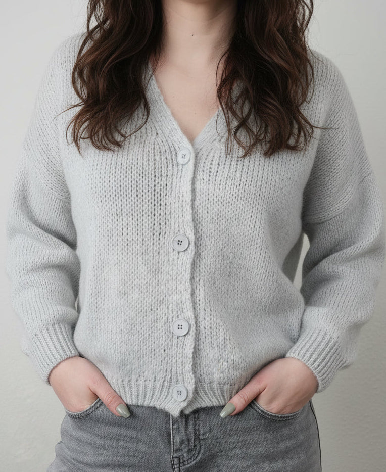 Gilet en maille gris femme Romy