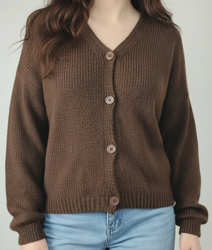Gilet en maille marron femme Romy