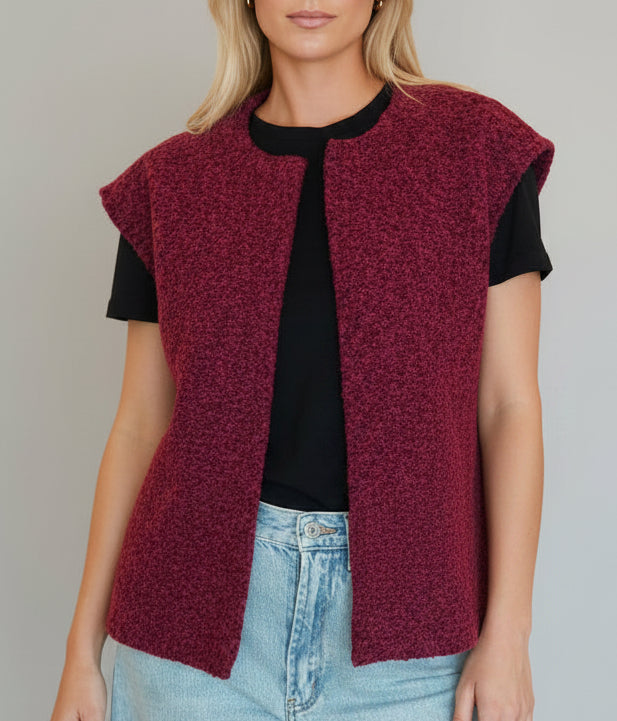 Gilet sans manches bordeaux femme Sasha