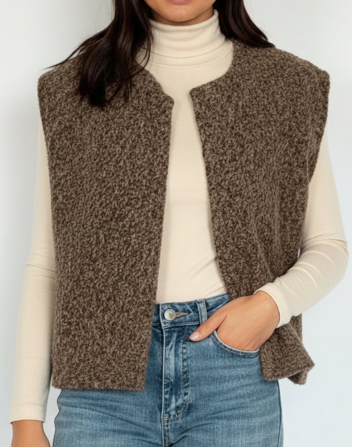 Gilet sans manches marron femme Sasha