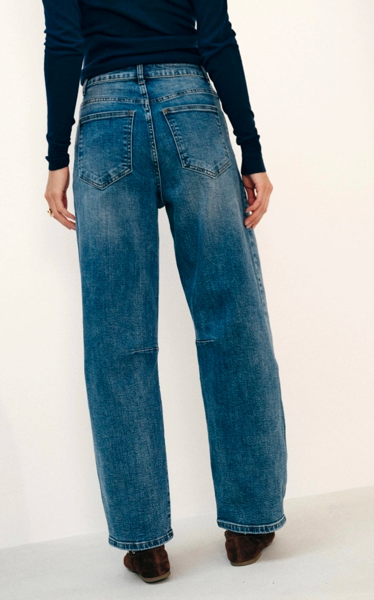 Jean barrel taille haute femme Ezra vue dos