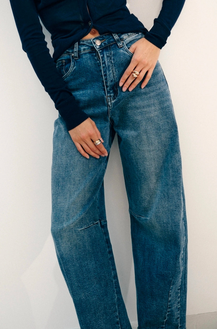Jean barrel taille haute femme Ezra