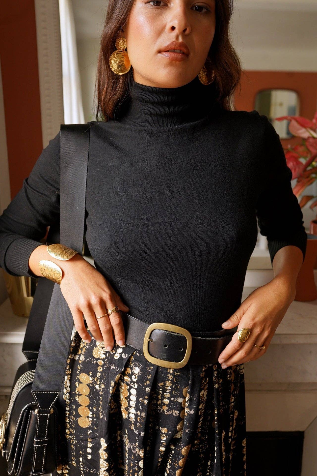 Maille noir femme Amanda à col roulé