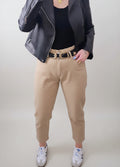 Pantalon mom fit camel taille haute femme Anna