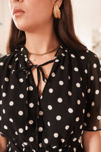 Robe à pois femme Polka détail col