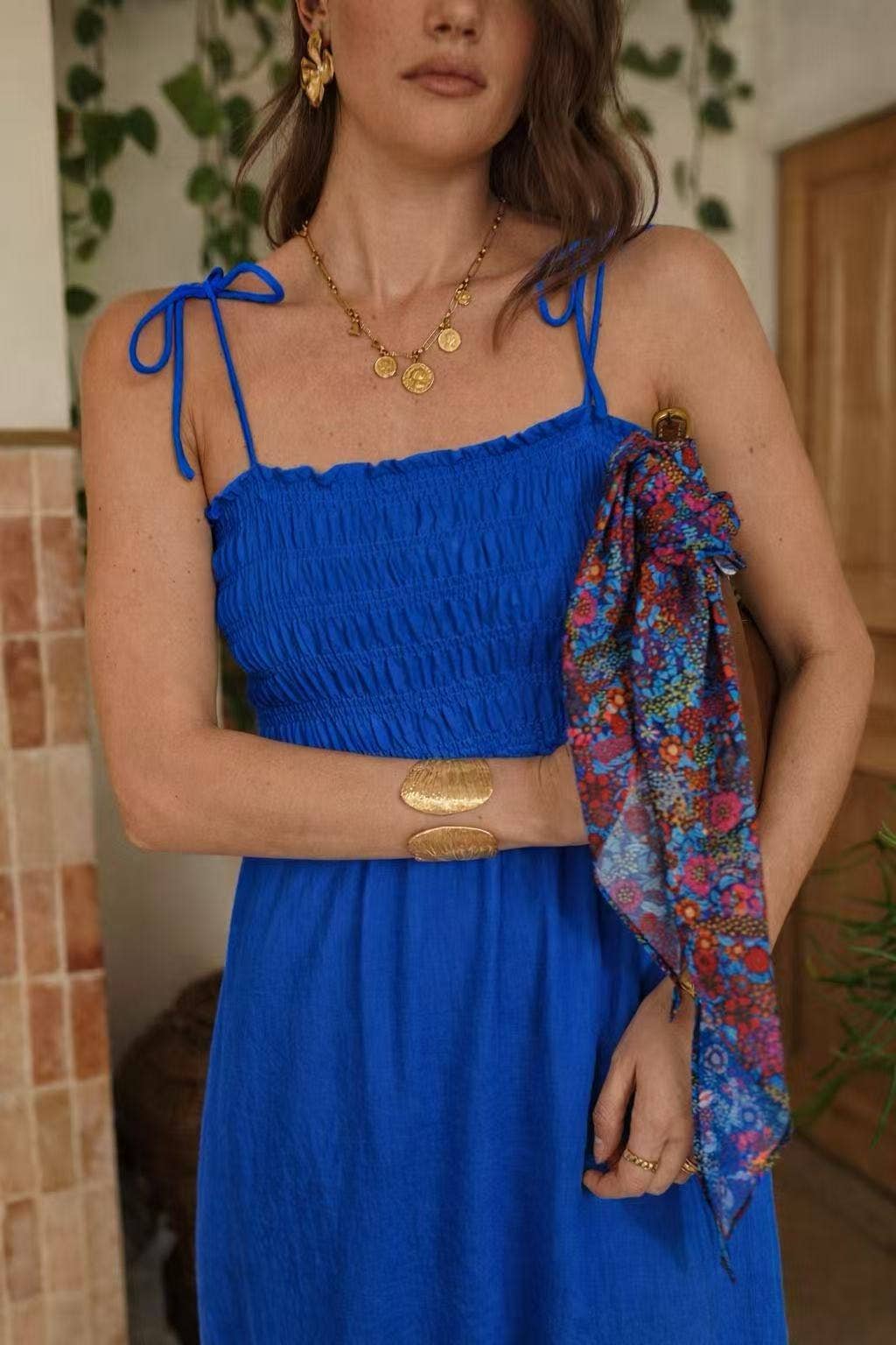 Robe longue bleu royal femme Loumi