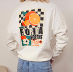Sweat blanc motif orange femme Kaya vue dos