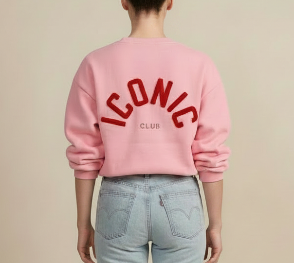 Sweat rose femme Iconic vue dos