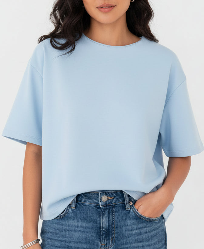 T-shirt bleu viscose femme Vittoria