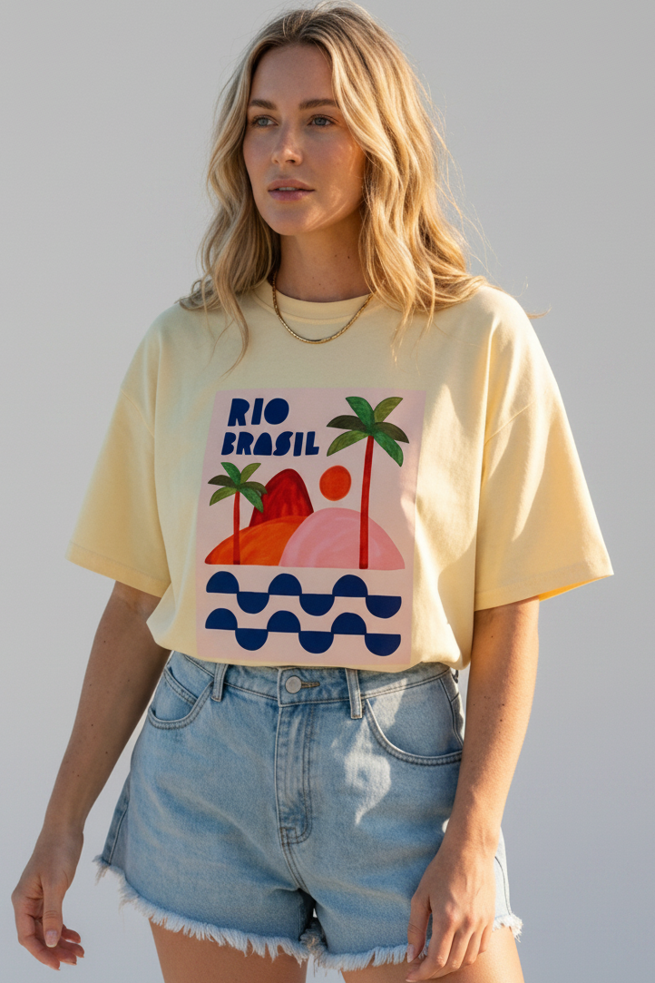 T-shirt jaune femme Rio