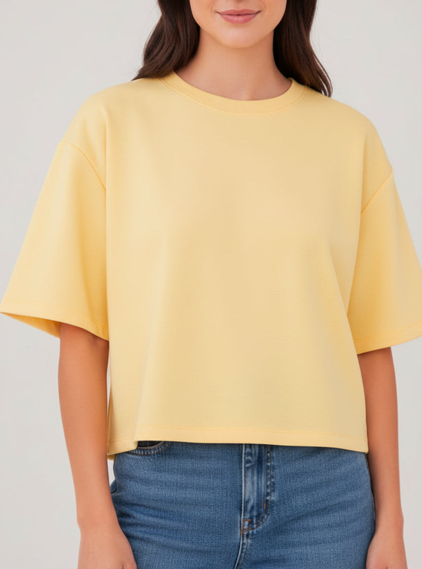 T-shirt jaune viscose femme Vittoria