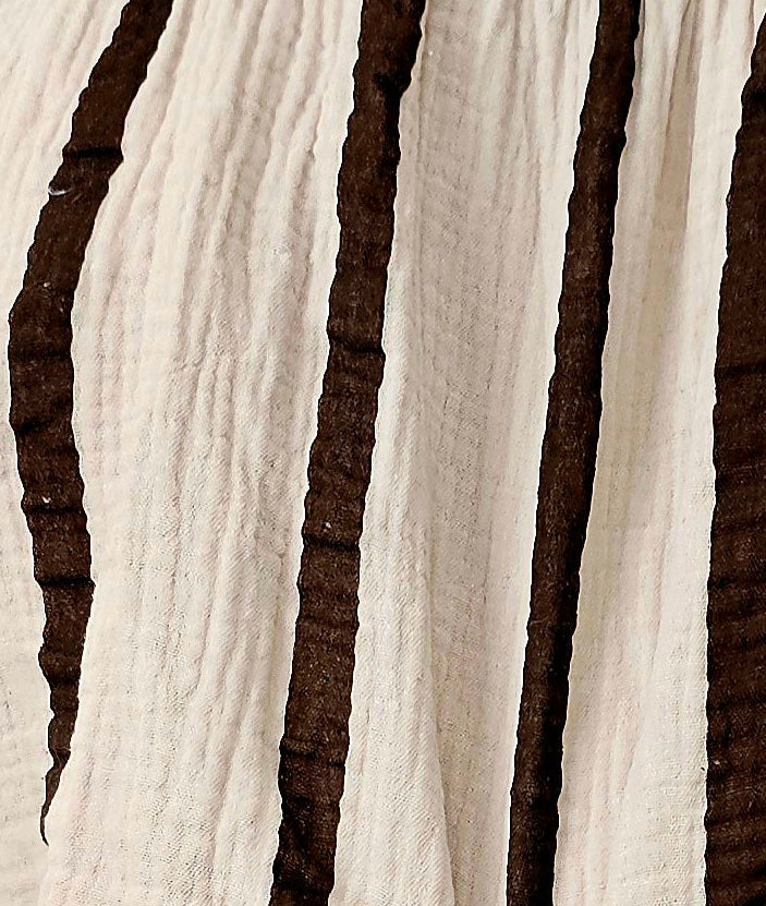 Top bustier beige marron coton femme Sora détail tissu