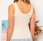 Top maille fine beige femme Eva vue dos