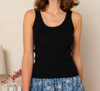 Top maille fine noir femme Eva